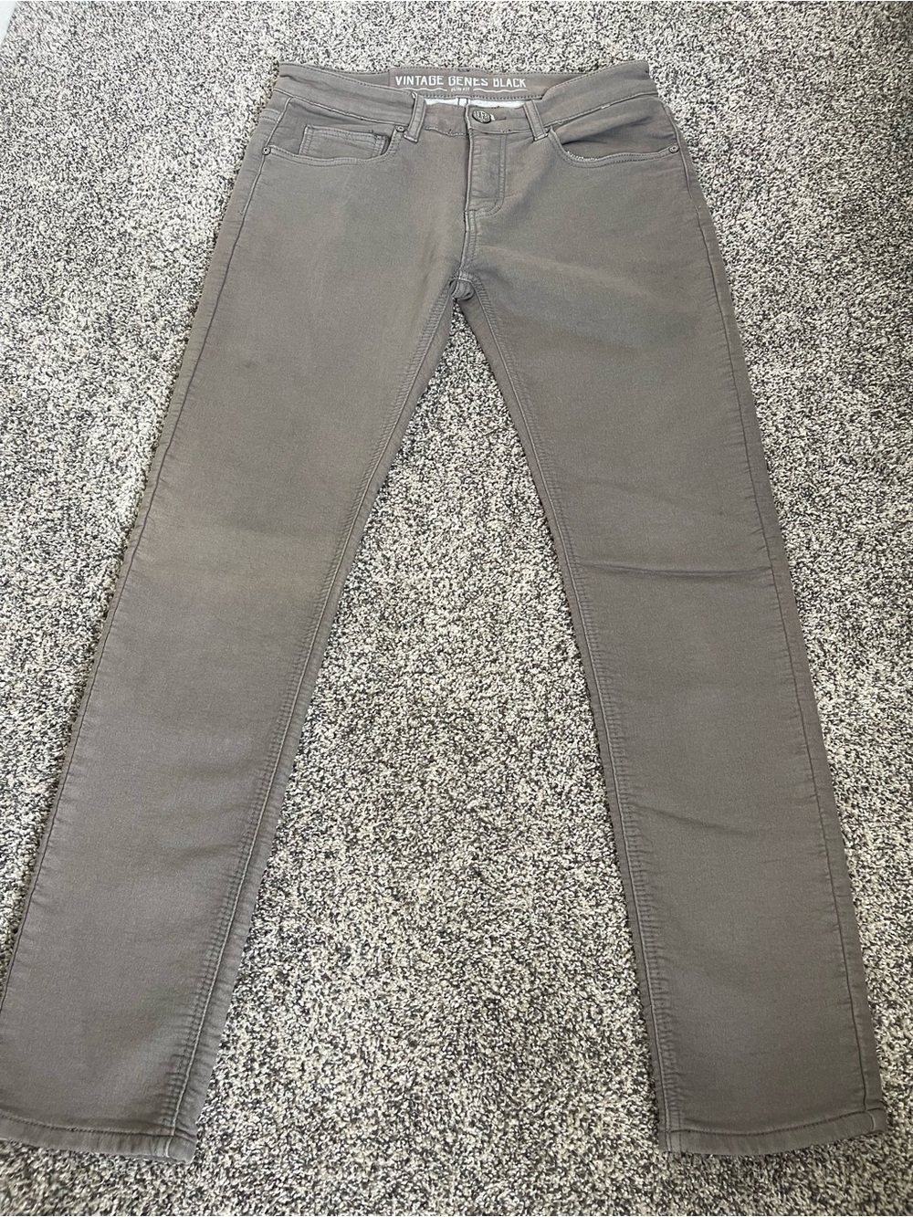 Vintage Genes Black Gray Slim Straight Men's Jeans